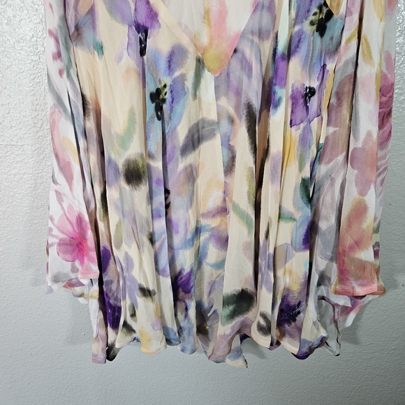 Anthropologie Asymmetrical Painterly Floral Midi Skirt Size S - Picture 9 of 14